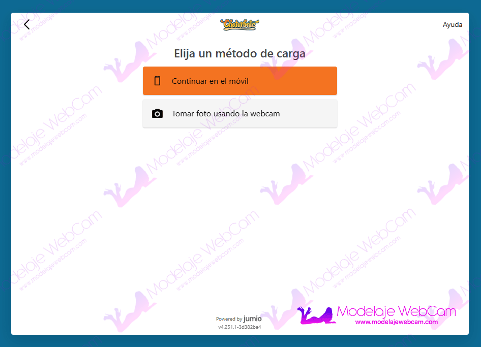 Verificar cuenta de Chaturbate por cámara web o móvil