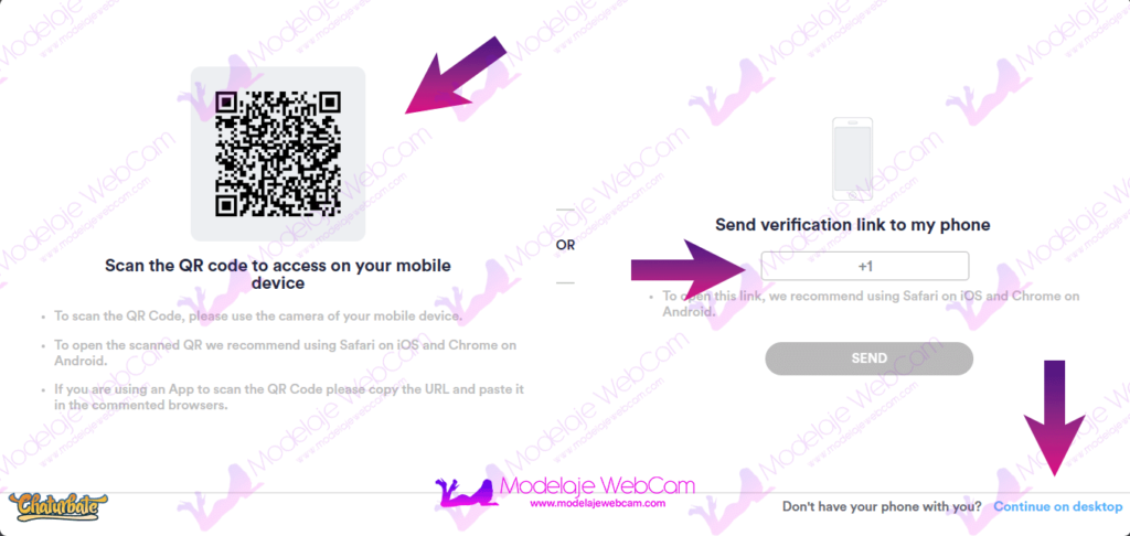 Chaturbate verification by Mobile or Desktop