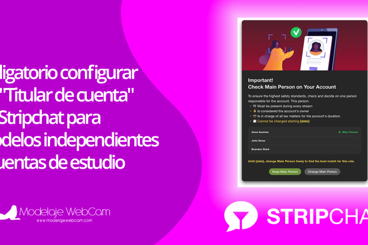 configurar un "Titular de cuenta" en Stripchat