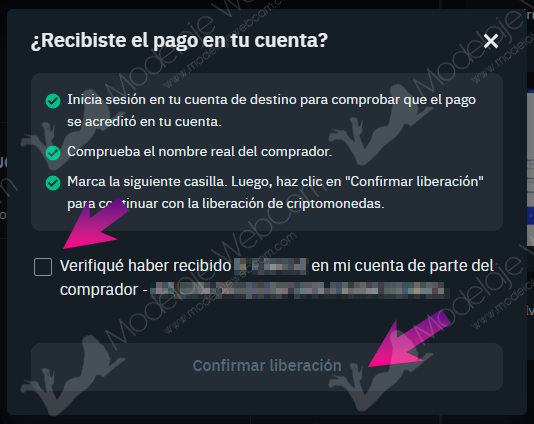 Binance - P2P - Confirmar liberación