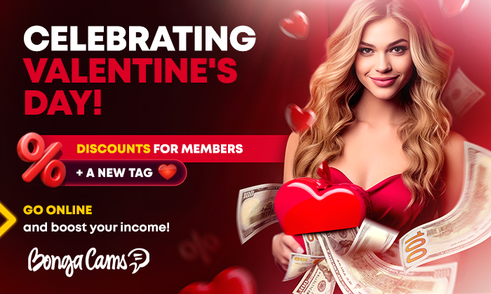 15% off Valentine's Day 2025 token purchase on Bongacams