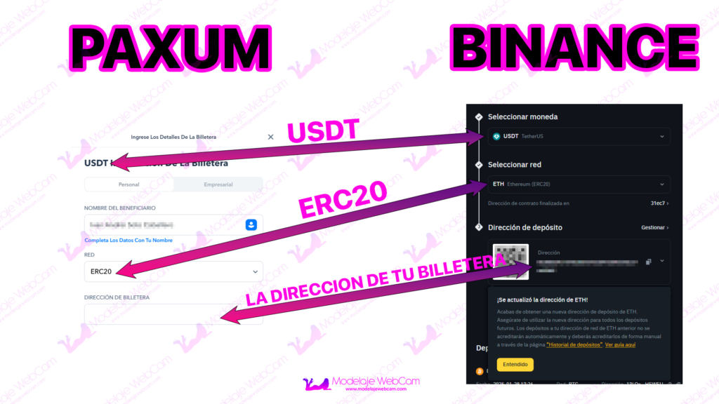 Retirar ganancias de Paxum a Binance